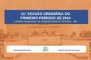 11ª SESSÃO ORDINÁRIA DO PRIMEIRO PERÍODO DE 2024